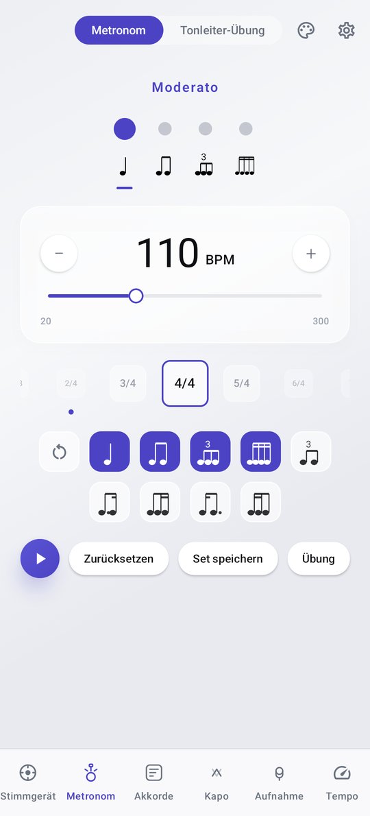PluckUp Metronom-Übungsmodi