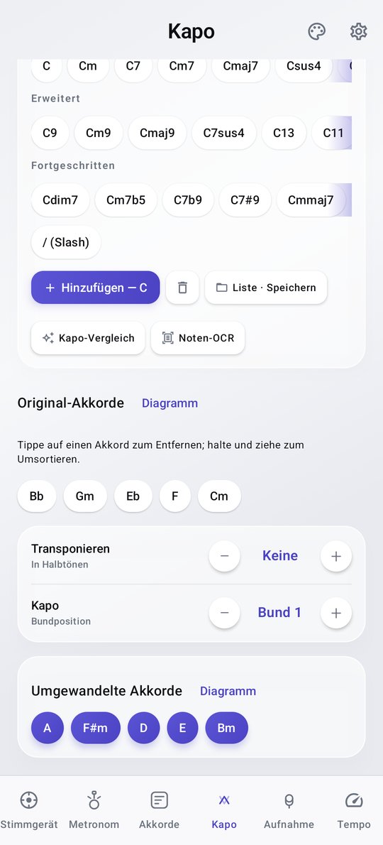 PluckUp Transponieren mit Kapo