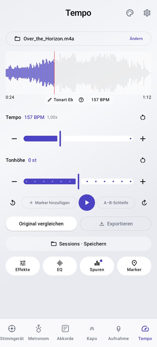 PluckUp Tempo-/Tonhöhen-Player