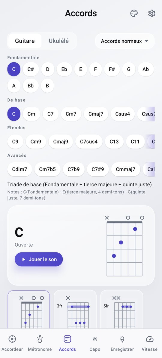 Dictionnaire d'accords guitare PluckUp