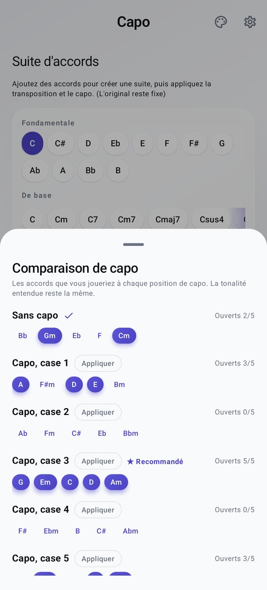 Comparaison de capo PluckUp