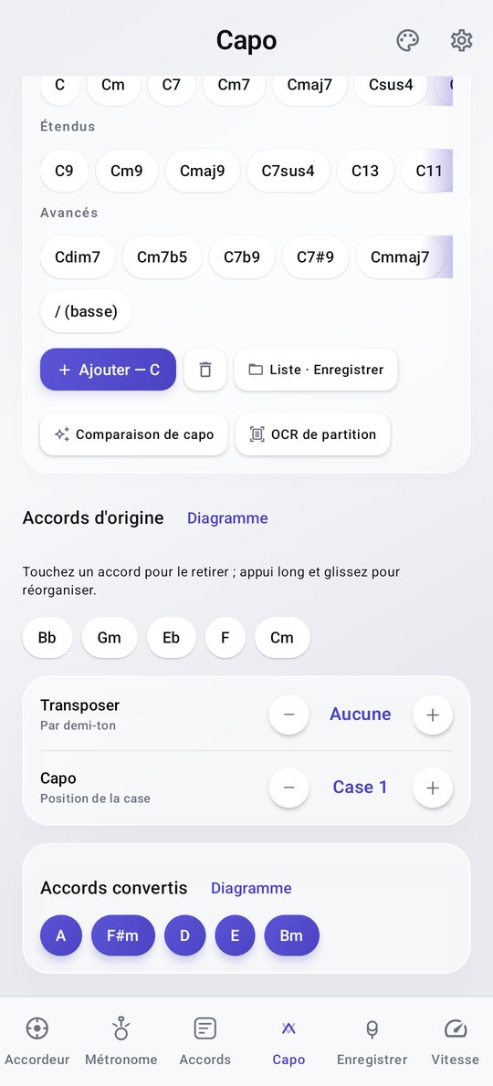 Transposition avec capo PluckUp
