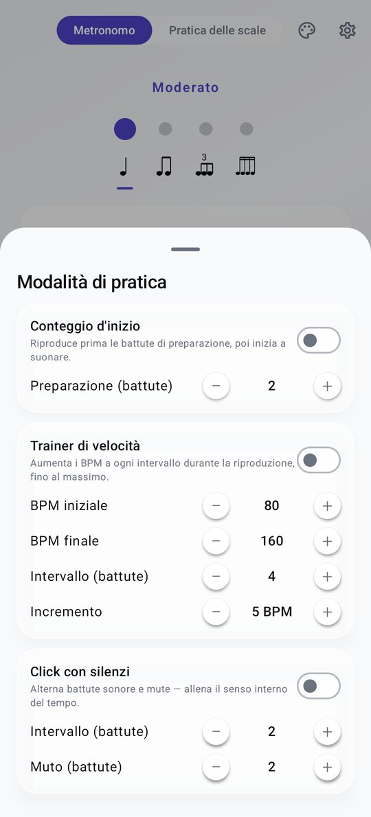 Modalità di allenamento del metronomo PluckUp