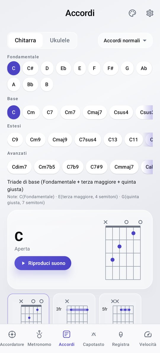 Dizionario di accordi per chitarra PluckUp