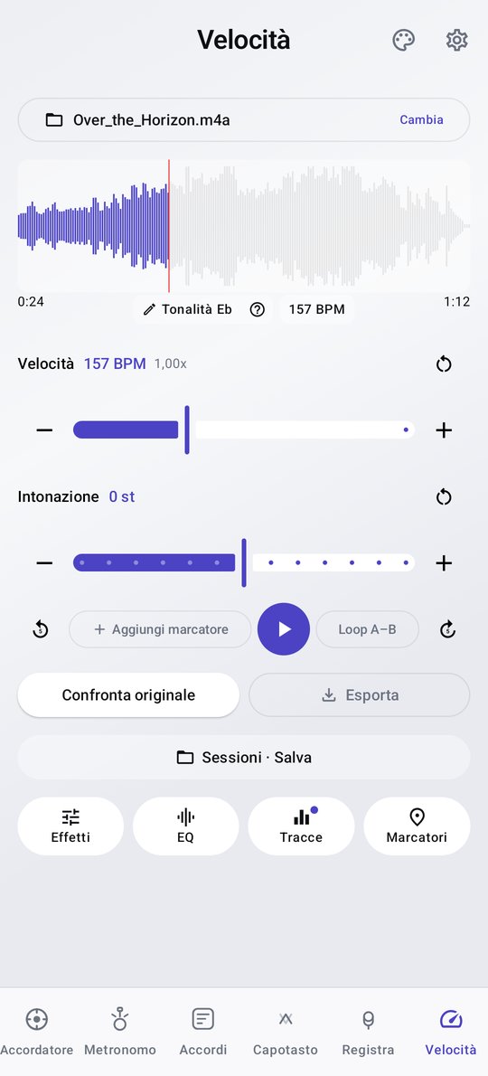 Player velocità/intonazione PluckUp